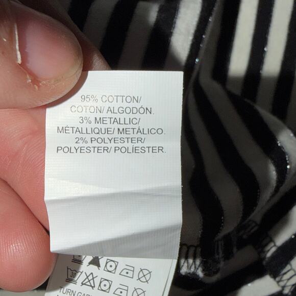 Lucky Brand Womens Size Large Black White Stripe Green Clover Short Sleeve NWT - Picture 6 of 8